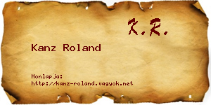 Kanz Roland névjegykártya
